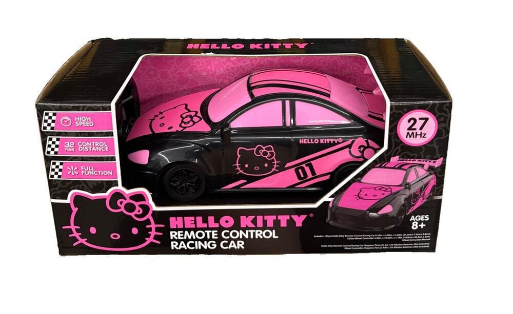 Hello Kitty New Black and Pink Remote Control 27MHz Racing Car Collector's Item